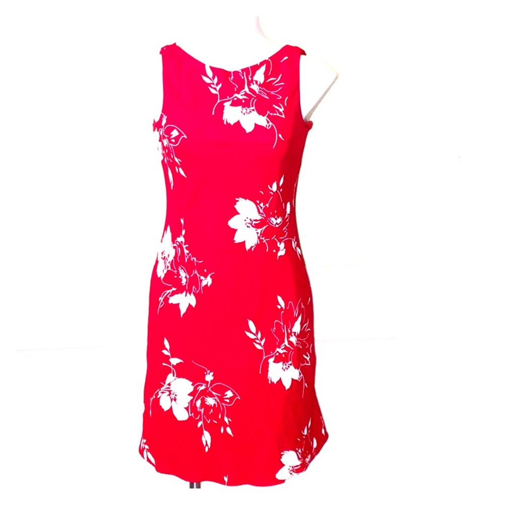 Red floral dress